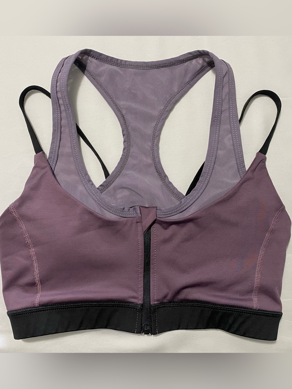 Women’s Front-Zip Sports Bra — Lavender Purple